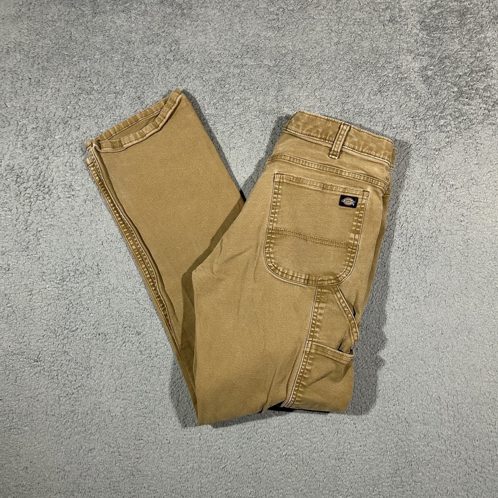 Dickies Men's Duck Carpenter Pants Brown 32x32 Slim Straight #2746
